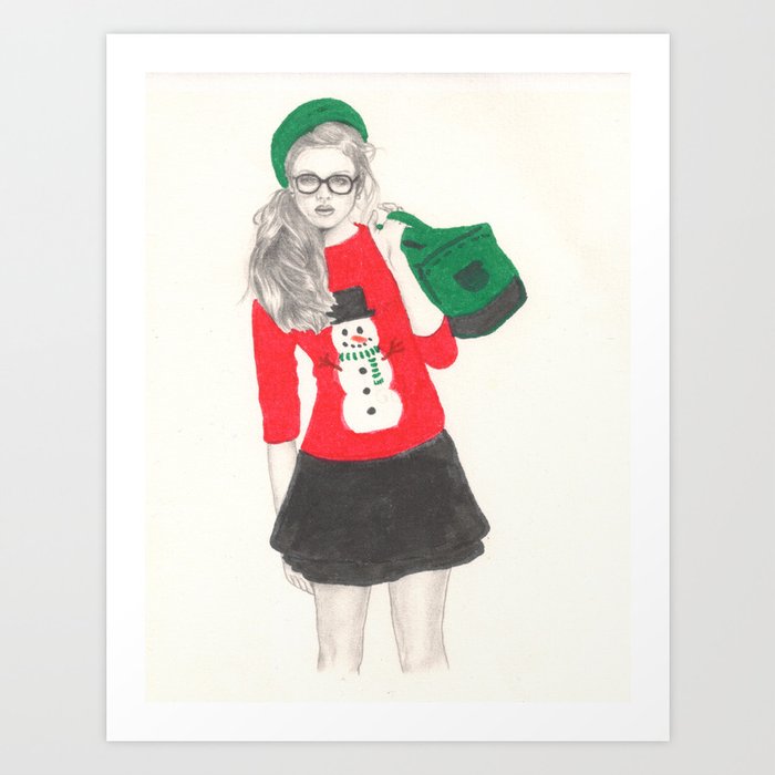 Christmas Fashion Art Print