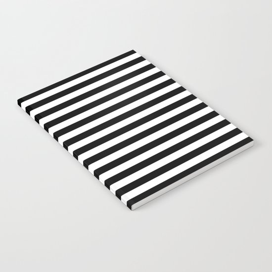 Modern Black White Stripes Monochrome Pattern Notebook