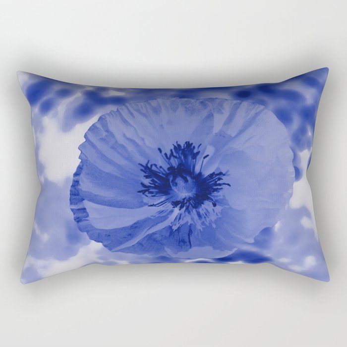 Blue poppy Rectangular Pillow