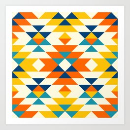 Native American colorful traditional navajo pattern Art Print
