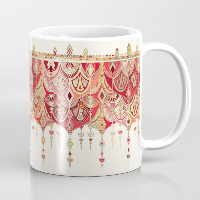 Royal Red Art Deco Double Drop Coffee Mug