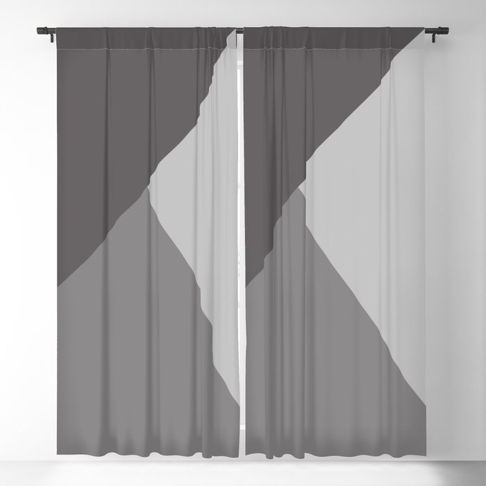 Gray Charcoal Geometric Pattern Blackout Curtain