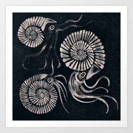 Details about   Fossil Sea Ammonites Blue Large Wall Art Print 18X24 In 
