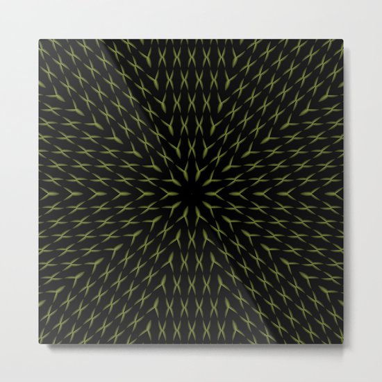 PCT2 Fractal in Yellow on Black Metal Print