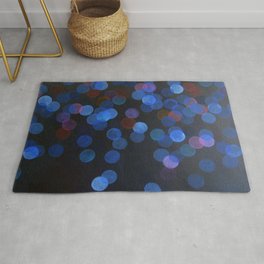 No. 45 - Print of Deep Blue Bokeh Inspired Modern Abstract Painting  Rug