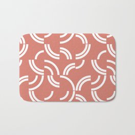 White curves on pink background Bath Mat