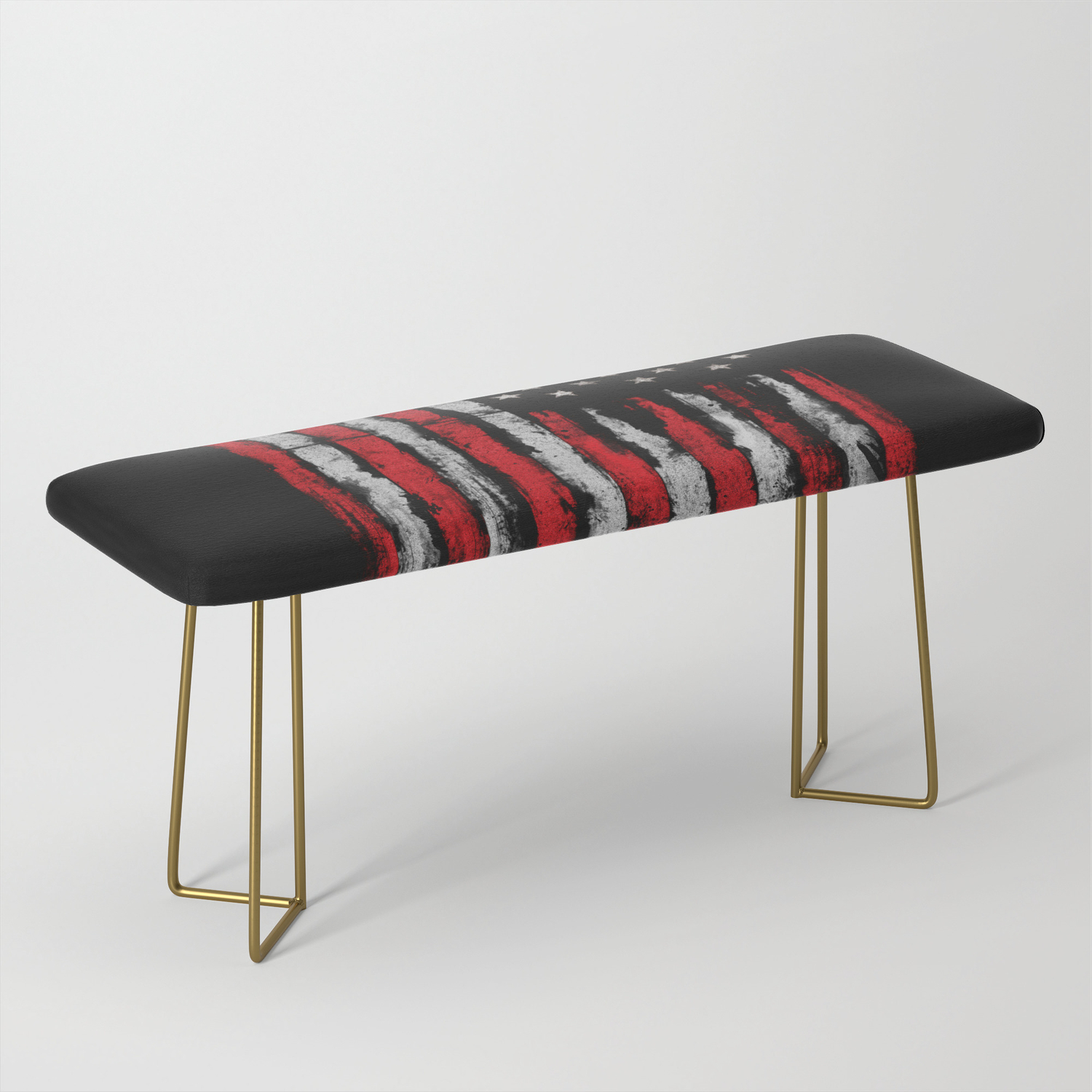 Red White Grunge American Flag Bench By Mydream Society6