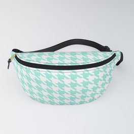Seafoam Blue Classic houndstooth pattern Fanny Pack