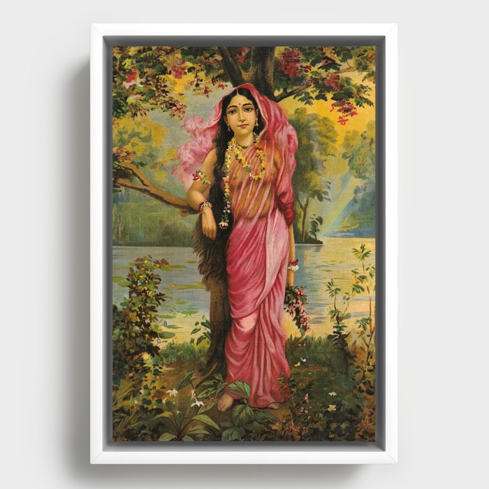 Goddess of Spring, Vasantika by Raja Ravi Varma Framed Canvas