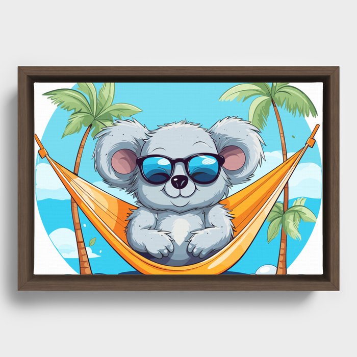 Beachside Relaxation in a Hammock Framed Canvas