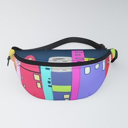 City in Space Bright Coloured Art Fanny Pack
