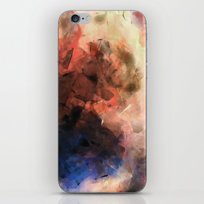 Dramatic smoke and mist. Magical Peach and blue abstract art iPhone Skin