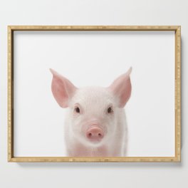 Baby Pig, Farm Animals, Art for Kids, Baby Animals Art Print By Synplus Serving Tray