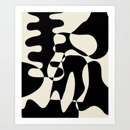 Modern Abstract Black And White Shapes 08 Art Print