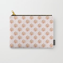 Flower Shaped Nut Pattern Carry-All Pouch | Red, Botanical, Natural, Yellow, Illustration, Pink, Pattern, Fruit, Botany, Bloom 
