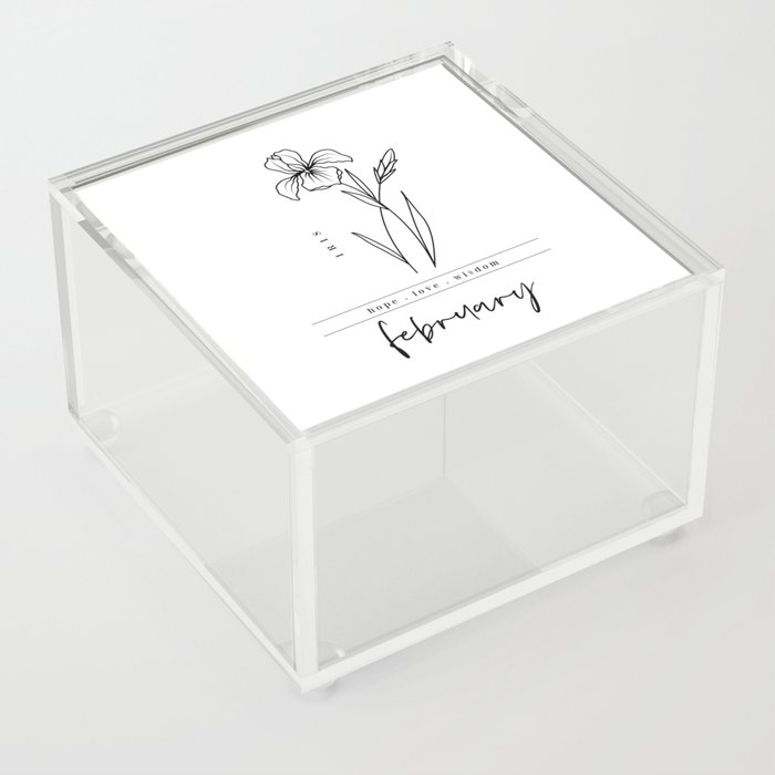 February Birth Flower | Iris Acrylic Box