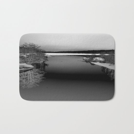 Then There is Cold... in Black and White Bath Mat