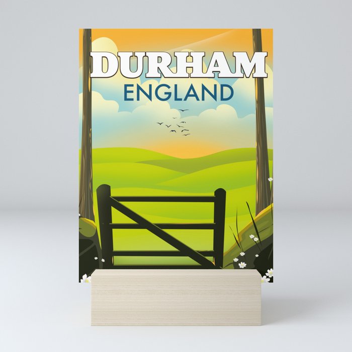 Durham England travel poster Mini Art Print