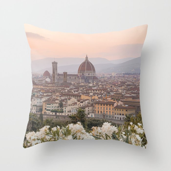 Il Duomo At Sunset Photo | Florence City View In Pastel Colors Art Print | Tuscany, Italy Travel Photography Throw Pillow