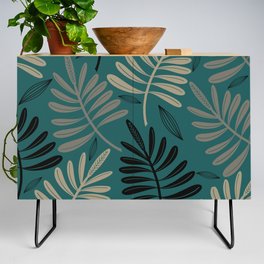 Falling Leaves in Teal Credenza