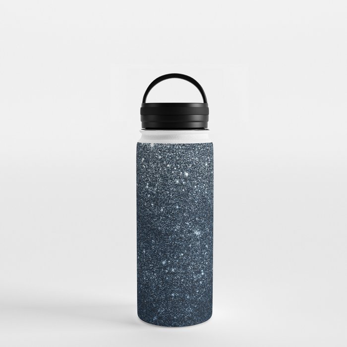 Elegant luxury trendy navy blue glitter sparkles Water Bottle