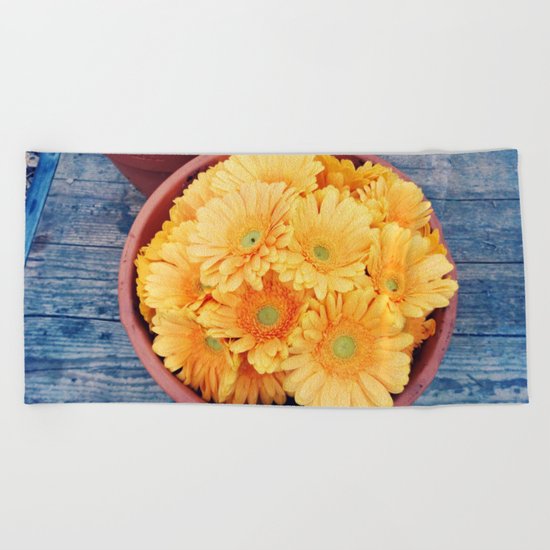 Orange germini Beach Towel