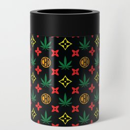 Rasta Marijuana tile pattern. Digital Illustration background Can Cooler