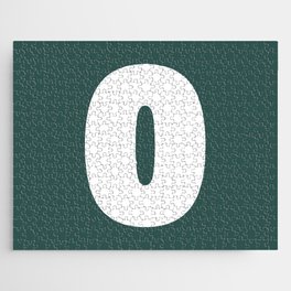 0 (White & Dark Green Number) Jigsaw Puzzle