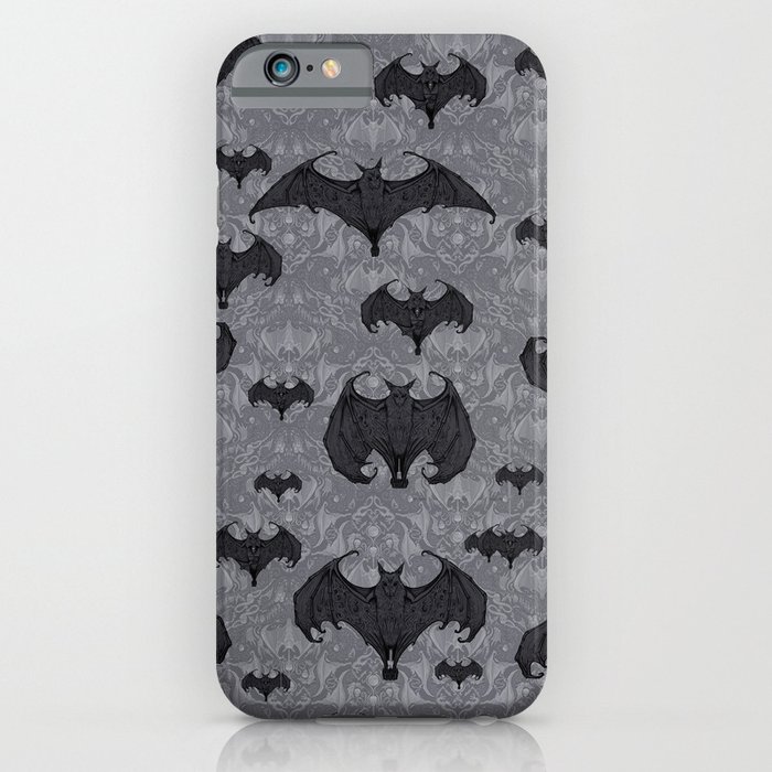 Balinese Bat Colony Print - Gray iPhone Case