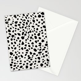 Polka Dots Dalmatian Spots Black And White Stationery Card