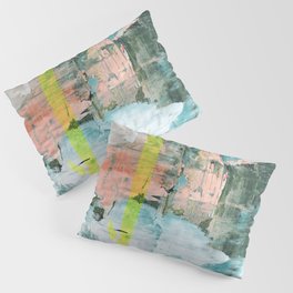 City Walls: a vibrant abstract mixed media painting Pillow Sham