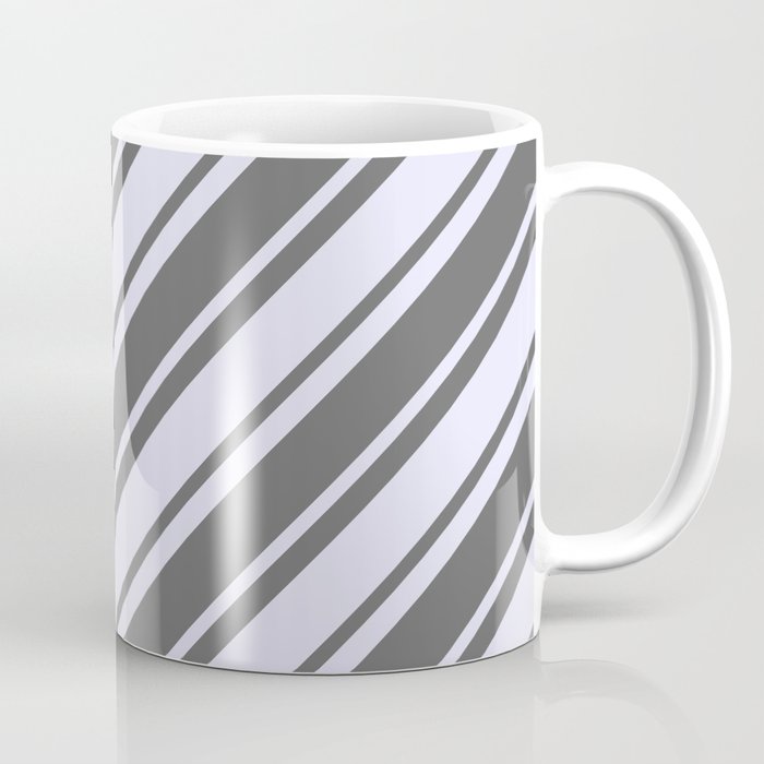 Dim Grey and Lavender Colored Lines Pattern Coffee Mug