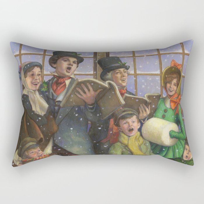 Christmas Carolers Rectangular Pillow