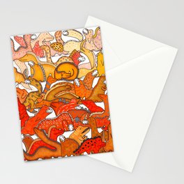 Orange Dinosaur Gradient Stationery Cards