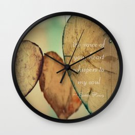 The Voice Of Your Heart Whispers To My Soul - Wind Chimes - Rustic - Wedding - Farmhouse Wall Clock