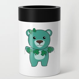Bear With Shamrocks Cute Animals For Luck Can Cooler