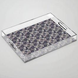 Water Swingers in Night Out ( leafy sea dragon pattern in navy and cream ) Acrylic Tray