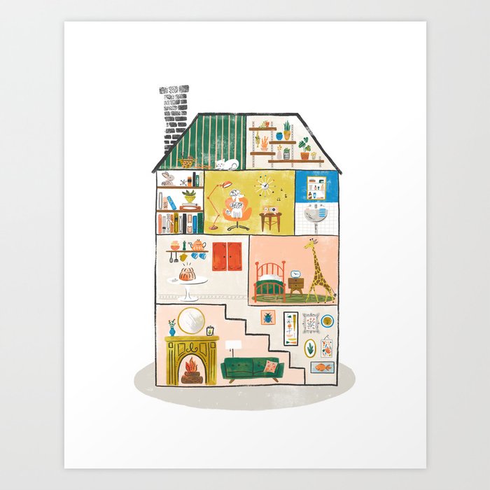 Doll house drawing Photographic Print for Sale by digsterdesigns