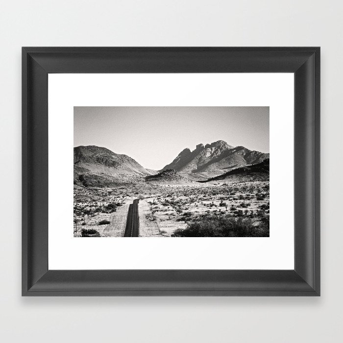 The Lost Highway III Black & White Framed Art Print