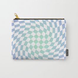 Medium Gradient Checkerboard Swirl - Purple & Turquoise Blue Carry-All Pouch