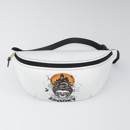 Halloween spooky mama female skull witch Fanny Pack