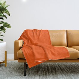 Tangelo Orange Solid Color Popular Hues Patternless Shades of Orange Collection - Hex Value #FC4C02 Throw Blanket