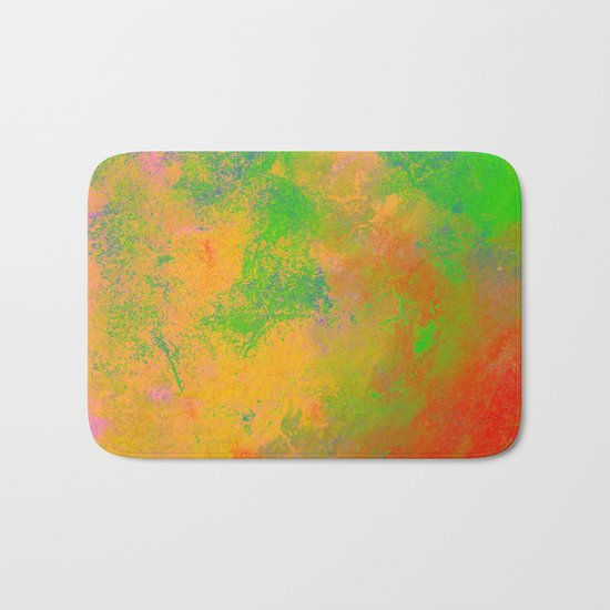 Taste The Rainbow - Multi coloured, abstract, textured painting Bath Mat
