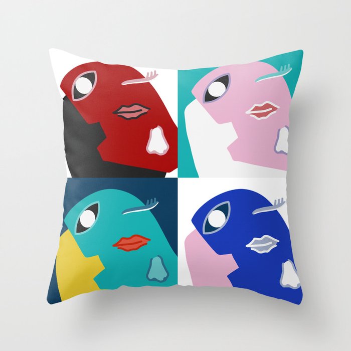 When I'm lost in thought patchwork 3 Throw Pillow