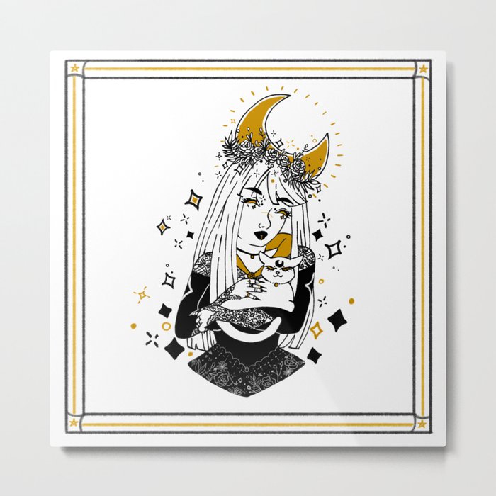 Moon Witch - Gold phase Metal Print