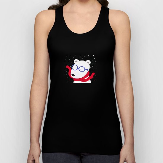 Hipster Polar Bear Unisex Tank Top