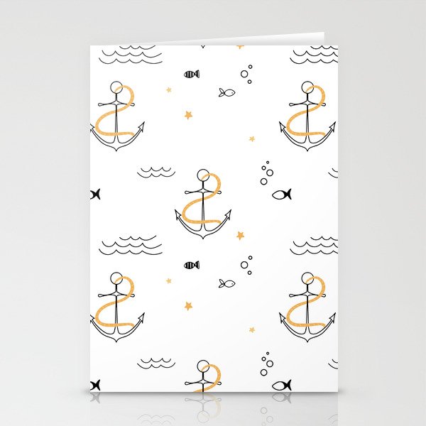 Anchor pattern Stationery Cards