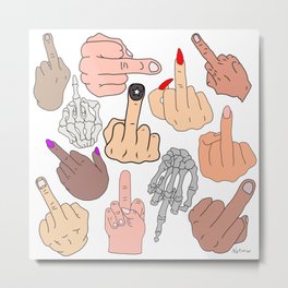 Middle Fingers Metal Print