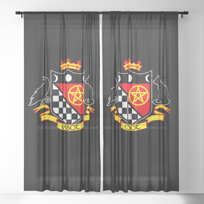 Cabot Tradition Crest (black) Sheer Curtain