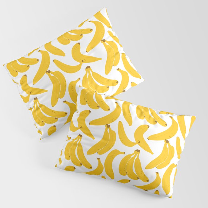 Banana fruit pattern illustration in modern flat cartoon style Pillow Sham